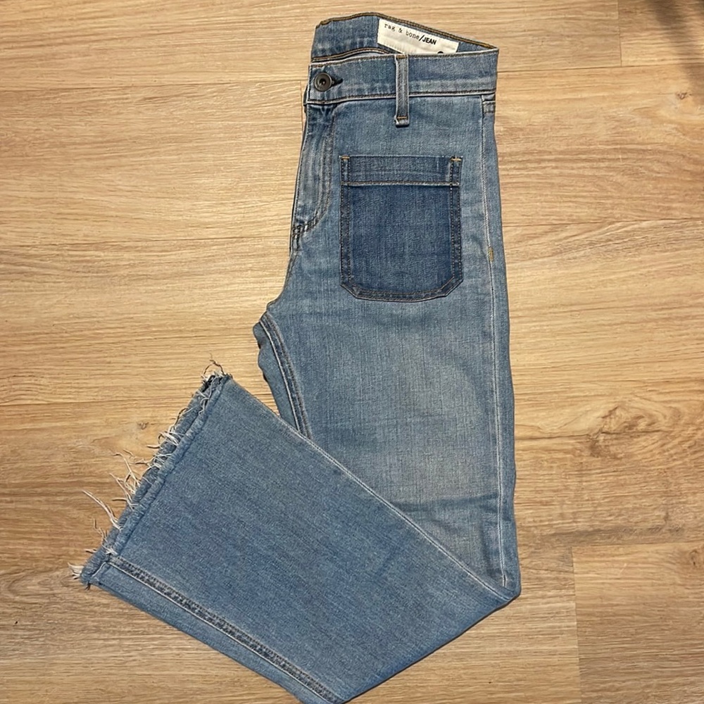 RAG & BONE CROPPED FLARE DENIM